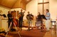 group of musicians with instruments in sanctuary