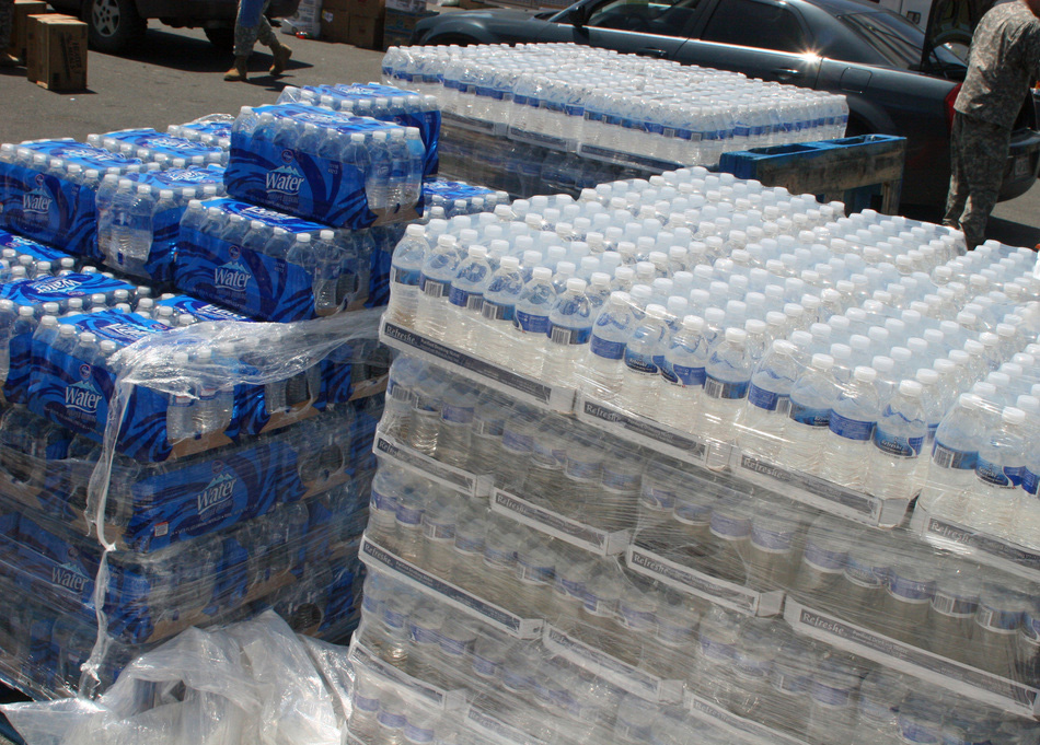 Pallets of water